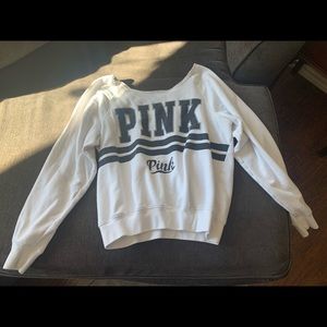 PINK white and black pull over for sweater